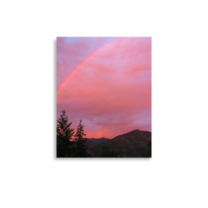 Nature Landscape Photographic Art Poster - Pink+Purple Rainbow Sky